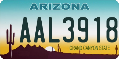 AZ license plate AAL3918