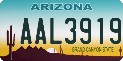 AZ license plate AAL3919