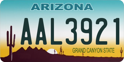 AZ license plate AAL3921