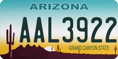 AZ license plate AAL3922