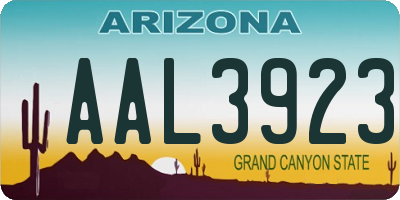 AZ license plate AAL3923