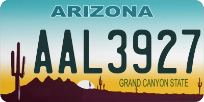 AZ license plate AAL3927