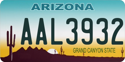 AZ license plate AAL3932