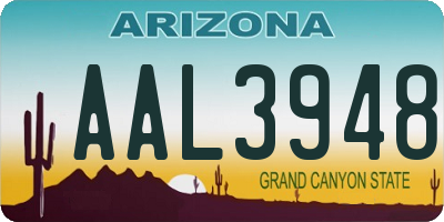 AZ license plate AAL3948