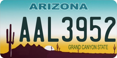 AZ license plate AAL3952