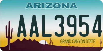 AZ license plate AAL3954