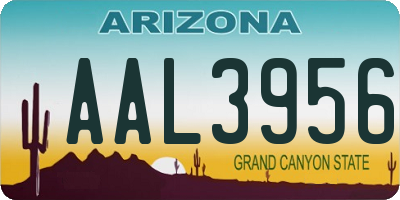AZ license plate AAL3956