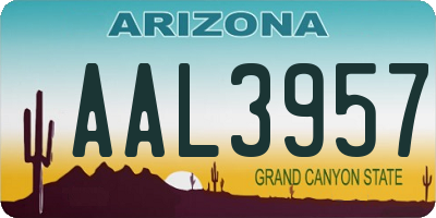 AZ license plate AAL3957