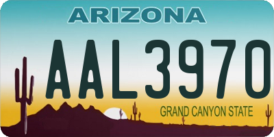 AZ license plate AAL3970