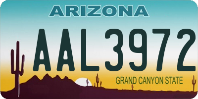 AZ license plate AAL3972