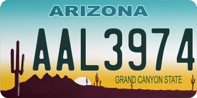 AZ license plate AAL3974