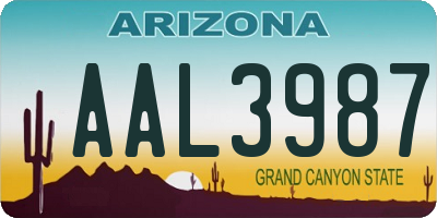 AZ license plate AAL3987