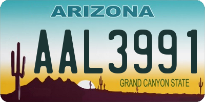 AZ license plate AAL3991