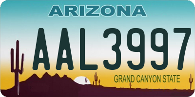 AZ license plate AAL3997