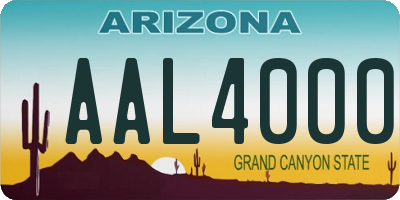 AZ license plate AAL4000