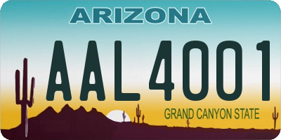 AZ license plate AAL4001