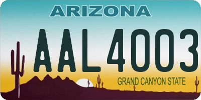 AZ license plate AAL4003