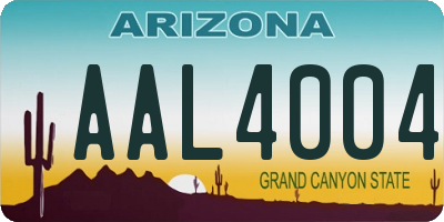 AZ license plate AAL4004