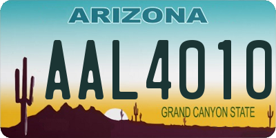 AZ license plate AAL4010