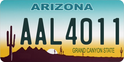 AZ license plate AAL4011