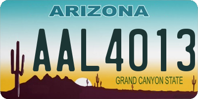 AZ license plate AAL4013