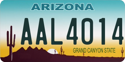 AZ license plate AAL4014