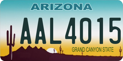 AZ license plate AAL4015