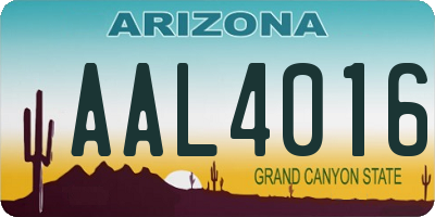 AZ license plate AAL4016