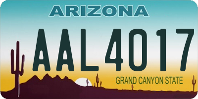 AZ license plate AAL4017