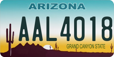 AZ license plate AAL4018