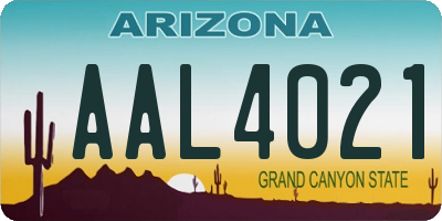 AZ license plate AAL4021