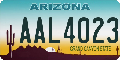 AZ license plate AAL4023