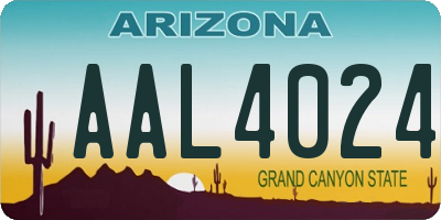 AZ license plate AAL4024