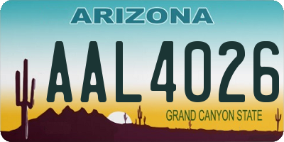 AZ license plate AAL4026