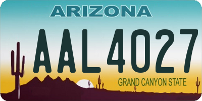 AZ license plate AAL4027