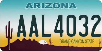 AZ license plate AAL4032