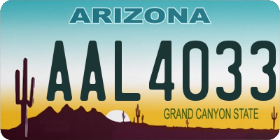 AZ license plate AAL4033