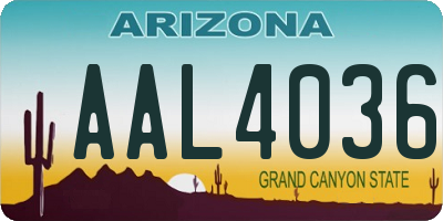 AZ license plate AAL4036