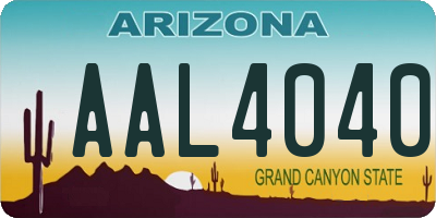 AZ license plate AAL4040