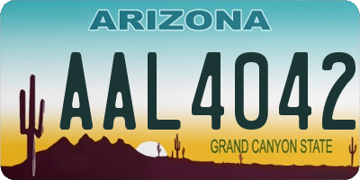 AZ license plate AAL4042