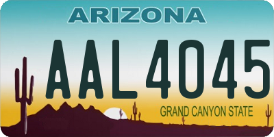 AZ license plate AAL4045