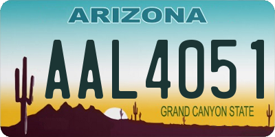 AZ license plate AAL4051