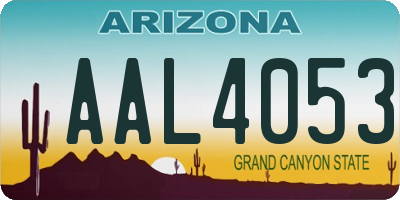 AZ license plate AAL4053