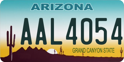 AZ license plate AAL4054