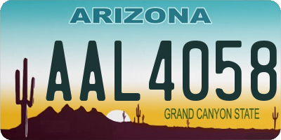 AZ license plate AAL4058