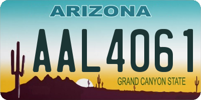 AZ license plate AAL4061