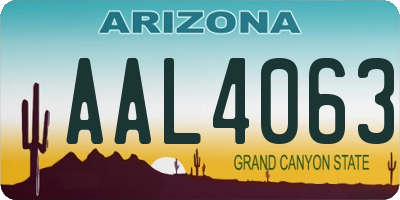 AZ license plate AAL4063