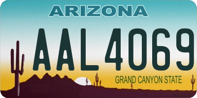 AZ license plate AAL4069