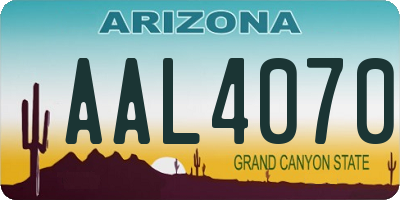 AZ license plate AAL4070