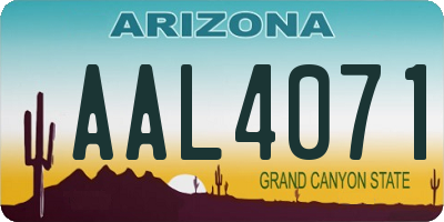 AZ license plate AAL4071